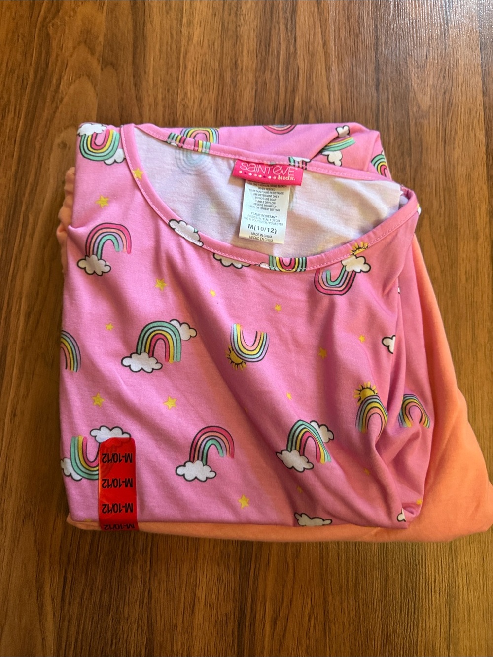 Girls Pink Rainbow & Cloud Pajama Set by Saint Eve